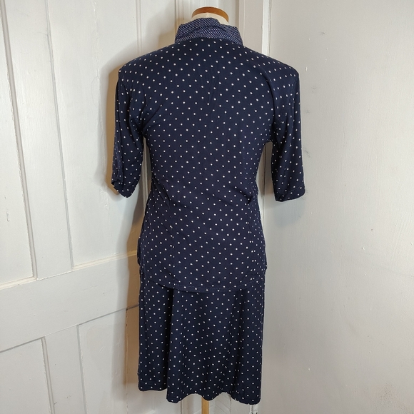 Vintage 80s Anegada's Skirt & Top Set Navy White Polka Dot Womens Size XS/S - Picture 5 of 16
